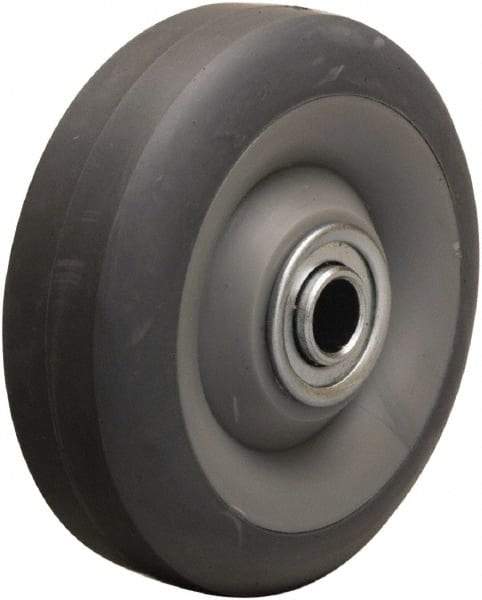 Hamilton - 4 Inch Diameter x 1-3/8 Inch Wide, Rubber on Thermoplastic Caster Wheel - 250 Lb. Capacity, 1-1/2 Inch Hub Length, 1/2 Inch Axle Diameter, Delrin Bearing - A1 Tooling