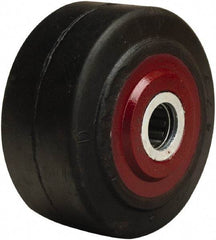 Hamilton - 4 Inch Diameter x 2 Inch Wide, Rubber on Cast Iron Caster Wheel - 300 Lb. Capacity, 2-1/4 Inch Hub Length, 1/2 Inch Axle Diameter, Straight Roller Bearing - A1 Tooling