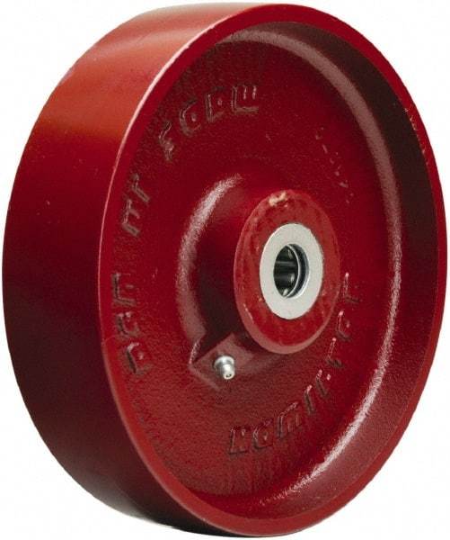 Hamilton - 8 Inch Diameter x 2 Inch Wide, Cast Iron Caster Wheel - 1,500 Lb. Capacity, 2-1/4 Inch Hub Length, 3/4 Inch Axle Diameter, Straight Roller Bearing - A1 Tooling