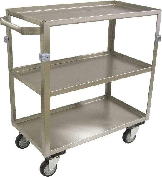 Jamco - 600 Lb Capacity, 30" Wide x 16" Long x 34" High Shelf Cart - 3 Shelf, Stainless Steel, 4 Swivel Casters - A1 Tooling