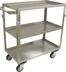 Jamco - 600 Lb Capacity, 36" Wide x 22" Long x 34" High Shelf Cart - 3 Shelf, Stainless Steel, 4 Swivel Casters - A1 Tooling