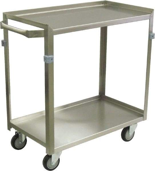 Jamco - 600 Lb Capacity, 24" Wide x 16" Long x 34" High Shelf Cart - 2 Shelf, Stainless Steel, 4 Swivel Casters - A1 Tooling