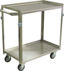 Jamco - 600 Lb Capacity, 30" Wide x 16" Long x 34" High Shelf Cart - 2 Shelf, Stainless Steel, 4 Swivel Casters - A1 Tooling