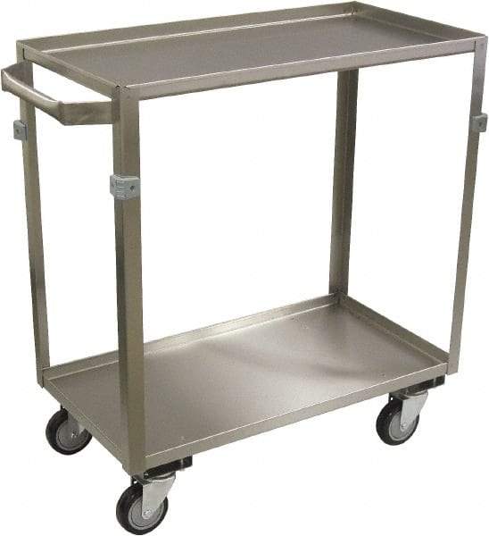 Jamco - 600 Lb Capacity, 48" Wide x 22" Long x 34" High Shelf Cart - 2 Shelf, Stainless Steel, 4 Swivel Casters - A1 Tooling