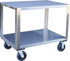 Jamco - 1,800 Lb Capacity, 48" Wide x 24" Long x 31" High Transport Cart - 2 Shelf, Stainless Steel, 2 Rigid/2 Swivel Casters - A1 Tooling