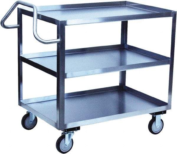 Jamco - 1,200 Lb Capacity, 48" Wide x 30" Long x 39" High Shelf Cart - 3 Shelf, Stainless Steel - A1 Tooling