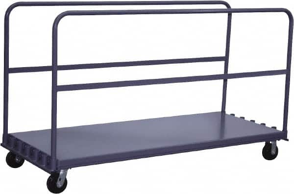 Jamco - 2,000 Lb Capacity Adjustable Sheet & Panel Truck - Steel Deck, 48" OAW, 9" Platform Height, Phenolic Casters - A1 Tooling