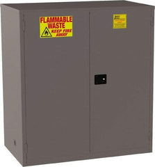 Jamco - 2 Door, 1 Shelf, Yellow Steel Double Wall Safety Cabinet for Flammable and Combustible Liquids - 65" High x 34" Wide x 59" Deep, Manual Closing Door, 3 Point Key Lock, 120 Gal Capacity - A1 Tooling