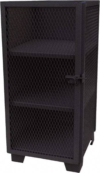 Jamco - 3 Shelf Security Storage Cabinet - Steel, 36" Wide x 24" Deep x 54" High, Black - A1 Tooling