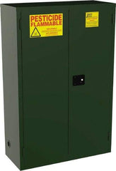 Jamco - 2 Door, 2 Shelf, Green Steel Double Wall Safety Cabinet for Flammable and Combustible Liquids - 44" High x 18" Wide x 43" Deep, Self Closing Door, 3 Point Key Lock, 45 Gal Capacity - A1 Tooling