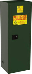 Jamco - 1 Door, 3 Shelf, Green Steel Double Wall Safety Cabinet for Flammable and Combustible Liquids - 65" High x 18" Wide x 23" Deep, Self Closing Door, 3 Point Key Lock, 24 Gal Capacity - A1 Tooling