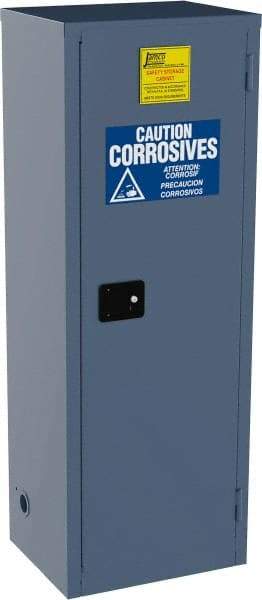 Jamco - 1 Door, 3 Shelf, Blue Steel Double Wall Safety Cabinet for Flammable and Combustible Liquids - 65" High x 18" Wide x 23" Deep, Self Closing Door, 3 Point Key Lock, 24 Gal Capacity - A1 Tooling