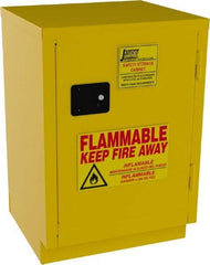 Jamco - 1 Door, 1 Shelf, Yellow Steel Double Wall Safety Cabinet for Flammable and Combustible Liquids - 35" High x 22" Wide x 24" Deep, Manual Closing Door, 3 Point Key Lock, 12 Gal Capacity - A1 Tooling