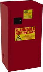 Jamco - 1 Door, 3 Shelf, Red Steel Double Wall Safety Cabinet for Flammable and Combustible Liquids - 44" High x 18" Wide x 23" Deep, Manual Closing Door, 3 Point Key Lock, 24 Gal Capacity - A1 Tooling