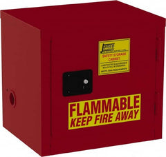 Jamco - 1 Door, 1 Shelf, Red Steel Double Wall Safety Cabinet for Flammable and Combustible Liquids - 22" High x 18" Wide x 23" Deep, Self Closing Door, 3 Point Key Lock, 12 Gal Capacity - A1 Tooling