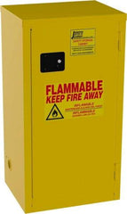 Jamco - 1 Door, 2 Shelf, Yellow Steel Double Wall Safety Cabinet for Flammable and Combustible Liquids - 44" High x 23" Wide x 18" Deep, Self Closing Door, 3 Point Key Lock, 18 Gal Capacity - A1 Tooling