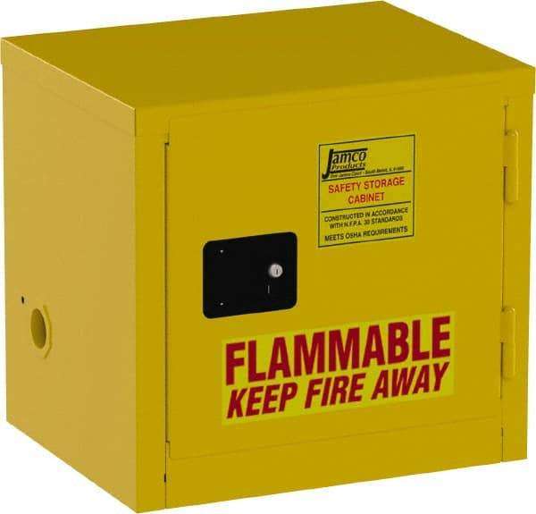 Jamco - 1 Door, Yellow Steel Double Wall Safety Cabinet for Flammable and Combustible Liquids - 22" High x 18" Wide x 23" Deep, Self Closing Door, 3 Point Key Lock, 6 Gal Capacity - A1 Tooling