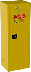 Jamco - 1 Door, 3 Shelf, Yellow Steel Double Wall Safety Cabinet for Flammable and Combustible Liquids - 65" High x 18" Wide x 23" Deep, Manual Closing Door, 3 Point Key Lock, 24 Gal Capacity - A1 Tooling