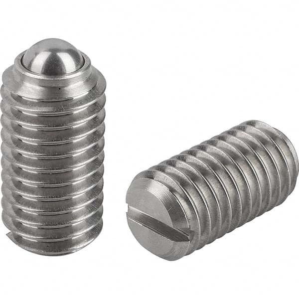 KIPP - 10-32, 3mm Ball Diam, 12mm Body Length, 0.9mm Max Ball Reach, Threaded Ball Plunger - A1 Tooling