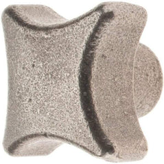 KIPP - 32mm Head Diam, 4 Point Lobed (Palm-Grip) Knob - 1/4-20 Hole, Cast Iron, Gray - A1 Tooling