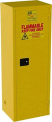 Jamco - 1 Door, 3 Shelf, Yellow Steel Double Wall Safety Cabinet for Flammable and Combustible Liquids - 65" High x 18" Wide x 23" Deep, Self Closing Door, 3 Point Key Lock, 24 Gal Capacity - A1 Tooling