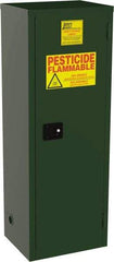 Jamco - 1 Door, 3 Shelf, Green Steel Double Wall Safety Cabinet for Flammable and Combustible Liquids - 65" High x 18" Wide x 23" Deep, Manual Closing Door, 3 Point Key Lock, 24 Gal Capacity - A1 Tooling