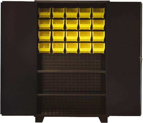 Jamco - 2 Shelf 20 Bin Storage Cabinet - Steel, 48" Wide x 24" Deep x 78" High, Black - A1 Tooling