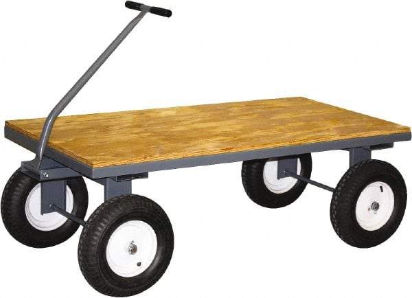 Jamco - 2,500 Lb Capacity Wood/Steel Steel Wagon Truck - 30" OAW, 20" Platform Height, Mold-On Rubber Casters - A1 Tooling