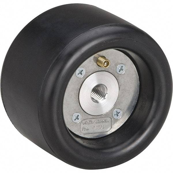 Dynabrade - 3-1/4" Wheel OD, 3" Wheel Width, 7,000 RPM, Aluminum, Pneumatic Wheel without Hub - 10-11/16" Long x 3" Wide, 1" Wheel Arbor Hole, For Use with 13204, 13505, 13515 & 13520 Dynastraight Air-Powered Abrasive Finishing Tools - A1 Tooling