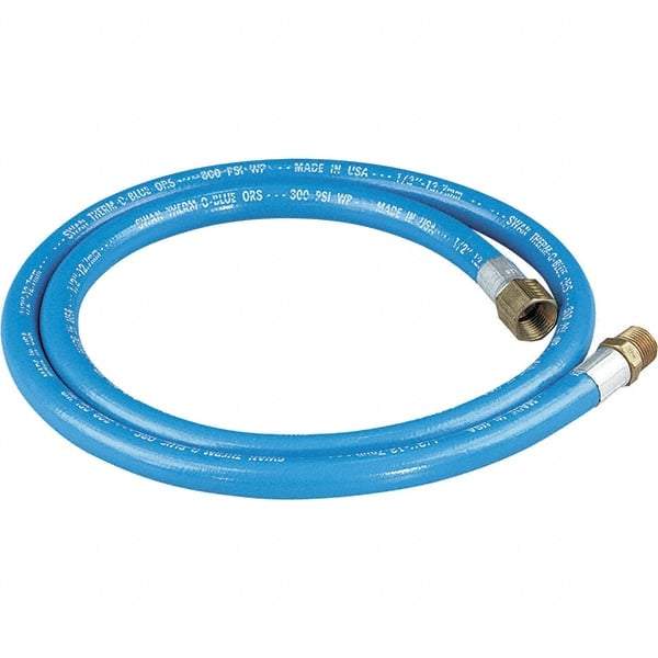 Dynabrade - 1/2" ID 5' Long Hose - Female/Male Ends, 90 Working psi, 1/2" Fitting, Blue - A1 Tooling