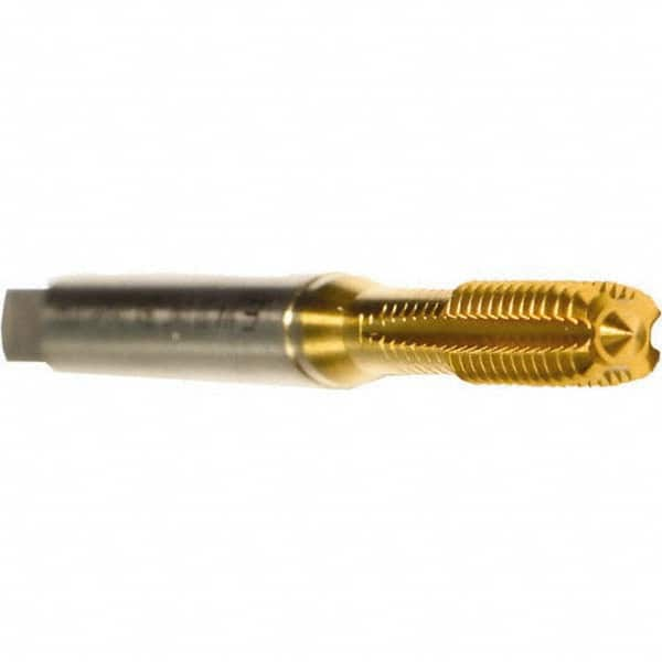 Emuge - 1/4-20 UNC 2BX Modified Bottoming Thread Forming Tap - Cobalt, TiN Finish, 2-1/2" OAL, 0.669" Thread Length, Right Hand Thread, Series Druck - Exact Industrial Supply