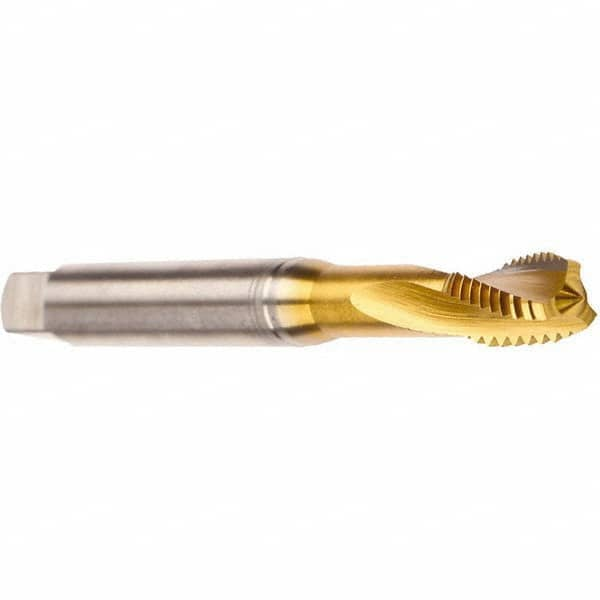 Emuge - #5-40 UNC 2 Flute 2BX Modified Bottoming Spiral Flute Tap - Cobalt, TiN Finish, 2.205" OAL, Right Hand Flute, Right Hand Thread, Series Rekord D - A1 Tooling