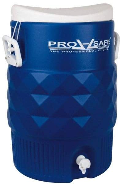 PRO-SAFE - 5 Gal Beverage Cooler - Plastic, Blue/White - A1 Tooling