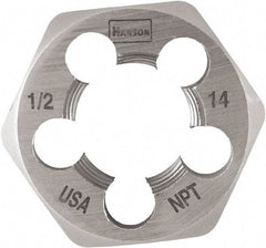 Irwin Hanson - 1/2-14 NPT Thread, Hex Pipe Die - Carbon Steel - Exact Industrial Supply