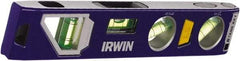 Irwin - Magnetic 9" Long 4 Vial Torpedo Level - Aluminum/Die Cast, Blue, 1 22.5°, 1 45°, 1 Level & 1 Plumb Vials - A1 Tooling