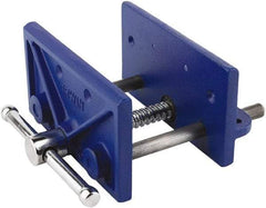 Irwin - 6-1/2" Jaw Width, 4-1/2" Jaw Opening, 2" Throat Depth, Woodworking Vise - Standard Spindle - A1 Tooling