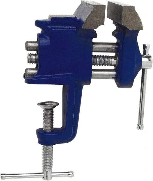 Irwin - 3" Jaw Width, 2" Opening Capacity, 3" Throat Depth, Steel Stationary Bench Vise - Clamp-On Base Attachment, Anvil - A1 Tooling