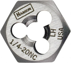 Irwin Hanson - 5/8-18 UNF Thread, 1-1/4" Hex, Left Hand Thread, Hex Rethreading Die - Carbon Steel, 5/8" Thick - Exact Industrial Supply