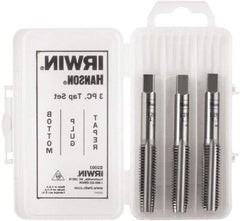 Irwin Hanson - M10x1.00 Metric, 4 Flute, Bottoming, Plug & Taper, Bright Finish, Carbon Steel Tap Set - Right Hand Cut, 2B Class of Fit, Series Hanson - A1 Tooling