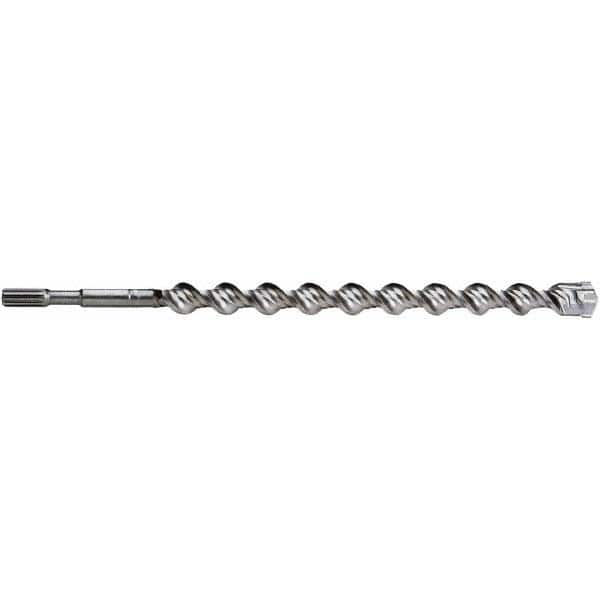 Irwin - 1-1/4" Diam, Spline Shank, Carbide-Tipped Rotary & Hammer Drill Bit - A1 Tooling