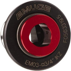 Emuge - 0.3543" Tap Shank Diam, 0.2756" Tap Square Size, #3 Tapping Adapter - 0.4331" Projection, 1.5748" Tap Depth, 1.811" OAL, 1.2205" Shank OD, Through Coolant, Series EM03 - Exact Industrial Supply