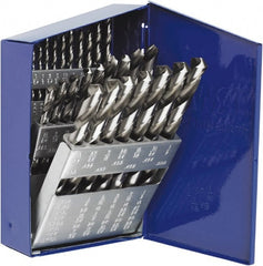 Irwin - 1/16 to 1/2", 118° Point, Bright Finish, High Speed Steel Jobber Length Drill Bit Set - A1 Tooling