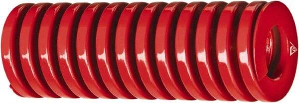 Associated Spring Raymond - 25mm Hole Diam, 12.5mm Rod Diam, 5-1/2" Free Length, Red Die Spring - 637 Lb Max Deflection, 1.9409" Max Deflection, Heavy Duty, Chromium Alloy Steel - A1 Tooling