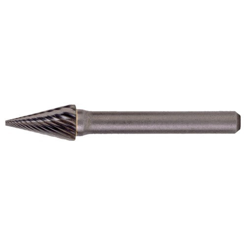 SM-43 Standard Cut Solid Carbide Bur-Pointed Cone Shape - Exact Industrial Supply