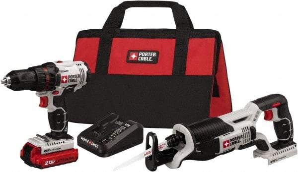 Porter-Cable - 20 Volt Cordless Tool Combination Kit - Includes 1/2" Drill/Driver & Reciprocating Saw, Lithium-Ion Battery Included - A1 Tooling