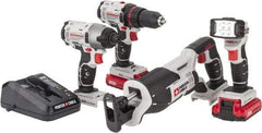 Porter-Cable - 20 Volt Cordless Tool Combination Kit - Includes 1/2" Drill/Driver, 1/4" Impact Driver, Reciprocating Saw & Flash Light, Lithium-Ion Battery Included - A1 Tooling