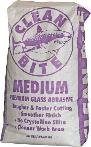 NC Minerals - Medium Grade Angular Crushed Glass - 40 to 80 Grit, 50 Lb Bag - A1 Tooling