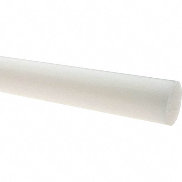 Value Collection - 8' Long, 6" Diam, Polyethylene (HDPE) Plastic Rod - White - A1 Tooling