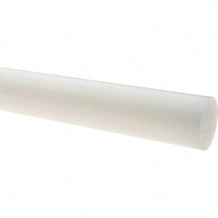 Value Collection - 8' Long, 6" Diam, Polyethylene (HDPE) Plastic Rod - White - A1 Tooling