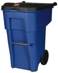 Rubbermaid - 65 Gal Blue Rectangle Trash Can - Polyethylene, 41.8" High x 32.3" Long x 25.3" Wide - A1 Tooling